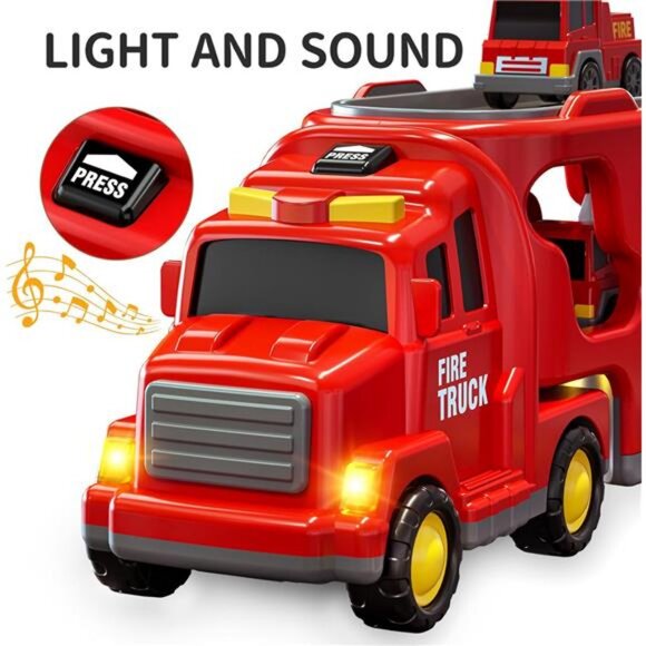 Fire Trucks Boy Toys for 3-5 Year Old Toddlers - Toys for 3 4 5 6 7 Years - Picture 3 of 7